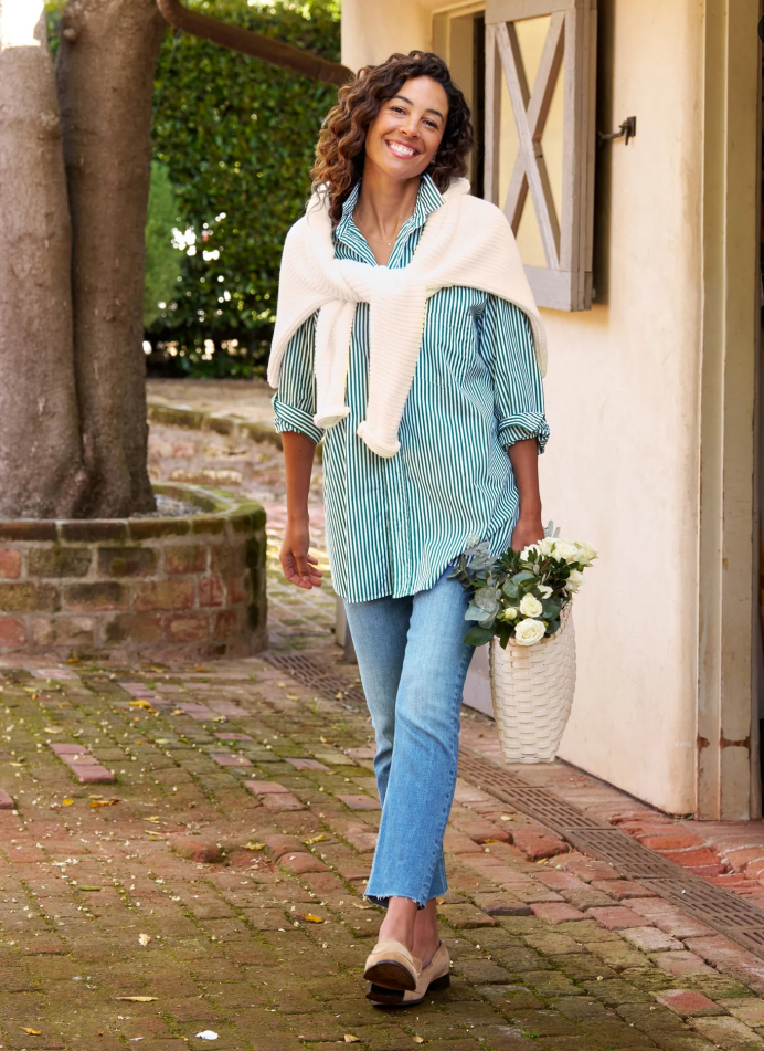 SHIRLEY Green Stripe, Superluxe