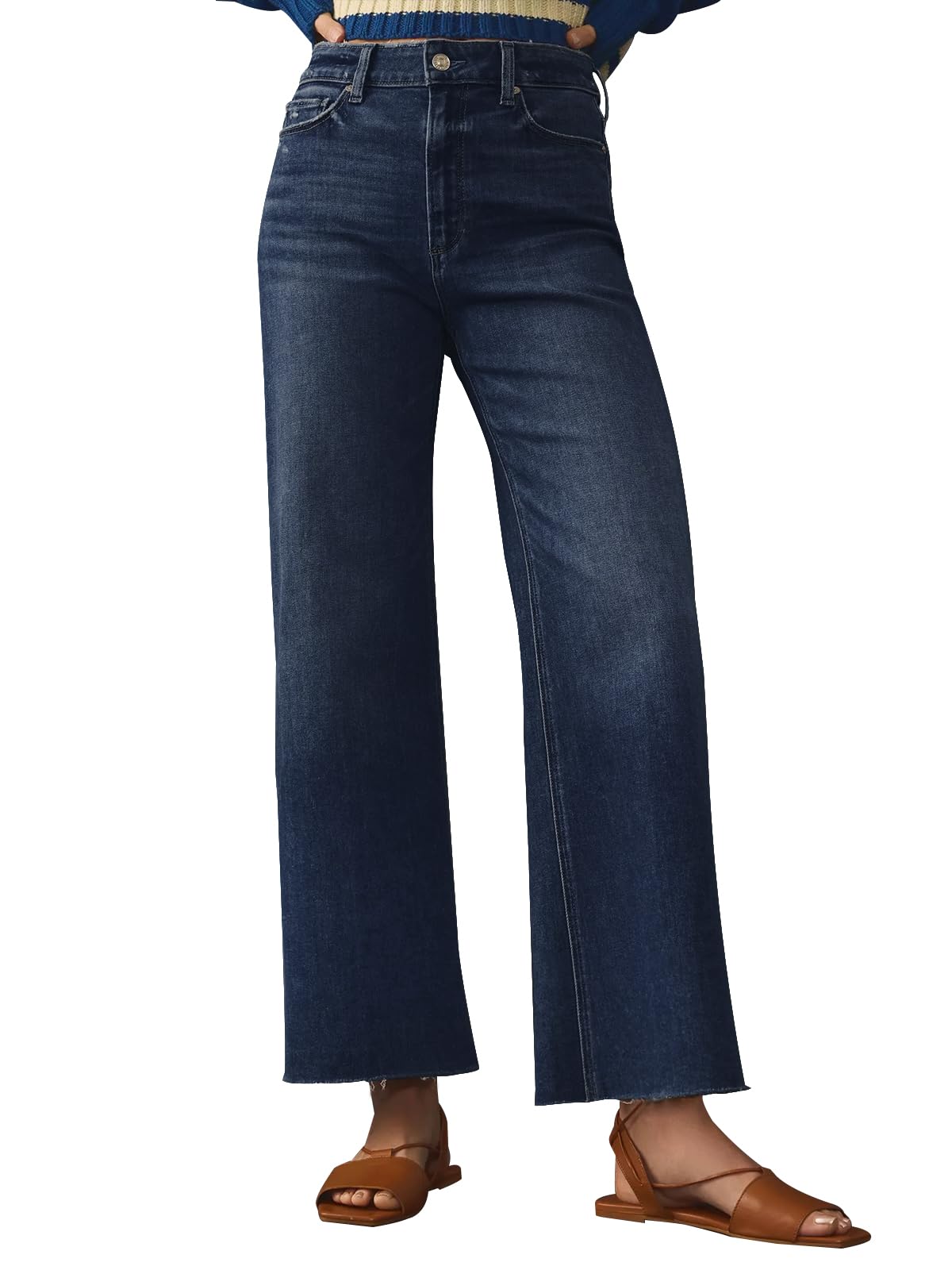 KUNMI Jeans for Women Wide Leg Baggy High Waist Boyfriends Straight Leg Stretchy Denim Pants Trendy Fall 2025