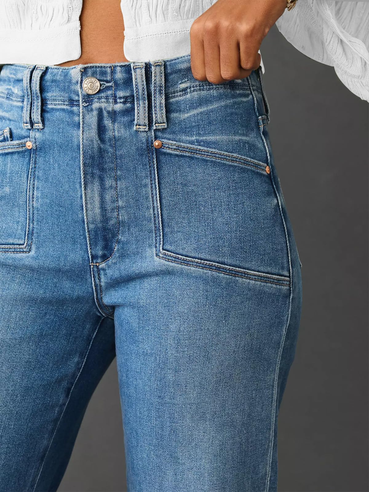 KUNMI Jeans for Women Wide Leg Baggy High Waist Boyfriends Straight Leg Stretchy Denim Pants Trendy Fall 2025