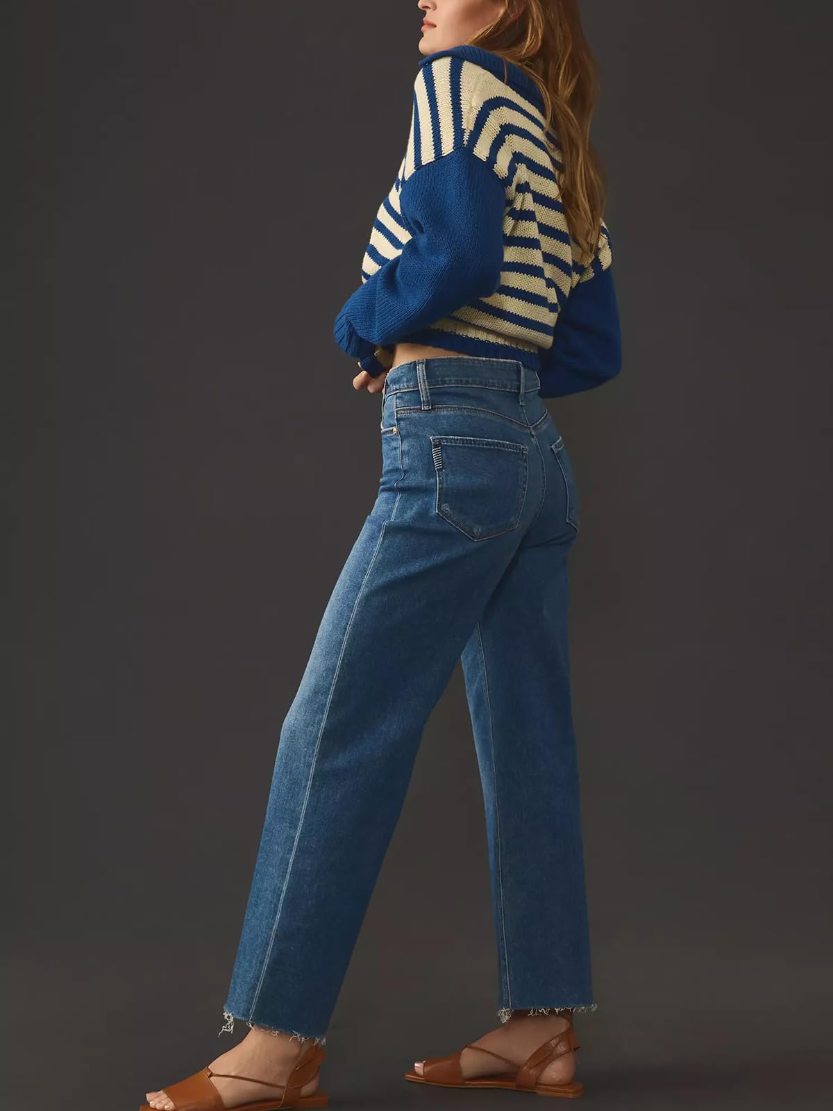 KUNMI Jeans for Women Wide Leg Baggy High Waist Boyfriends Straight Leg Stretchy Denim Pants Trendy Fall 2025