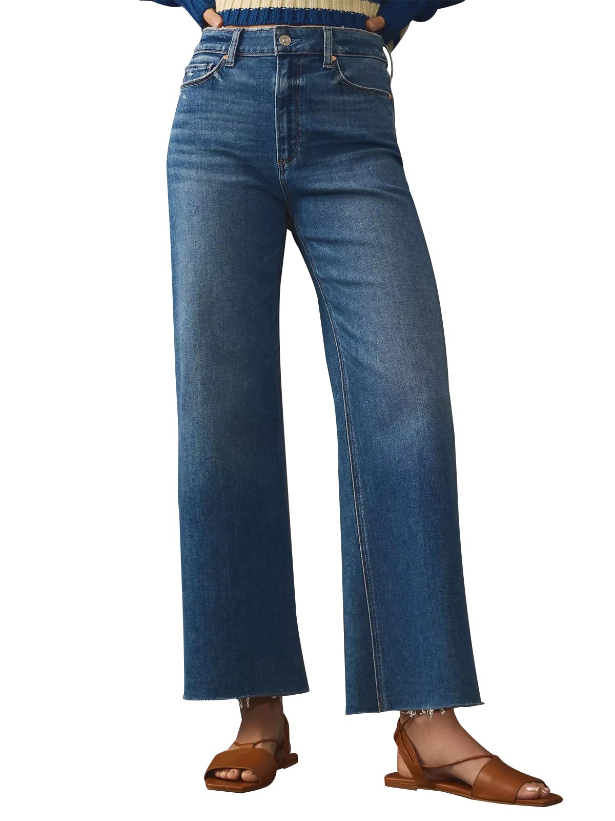 KUNMI Jeans for Women Wide Leg Baggy High Waist Boyfriends Straight Leg Stretchy Denim Pants Trendy Fall 2025