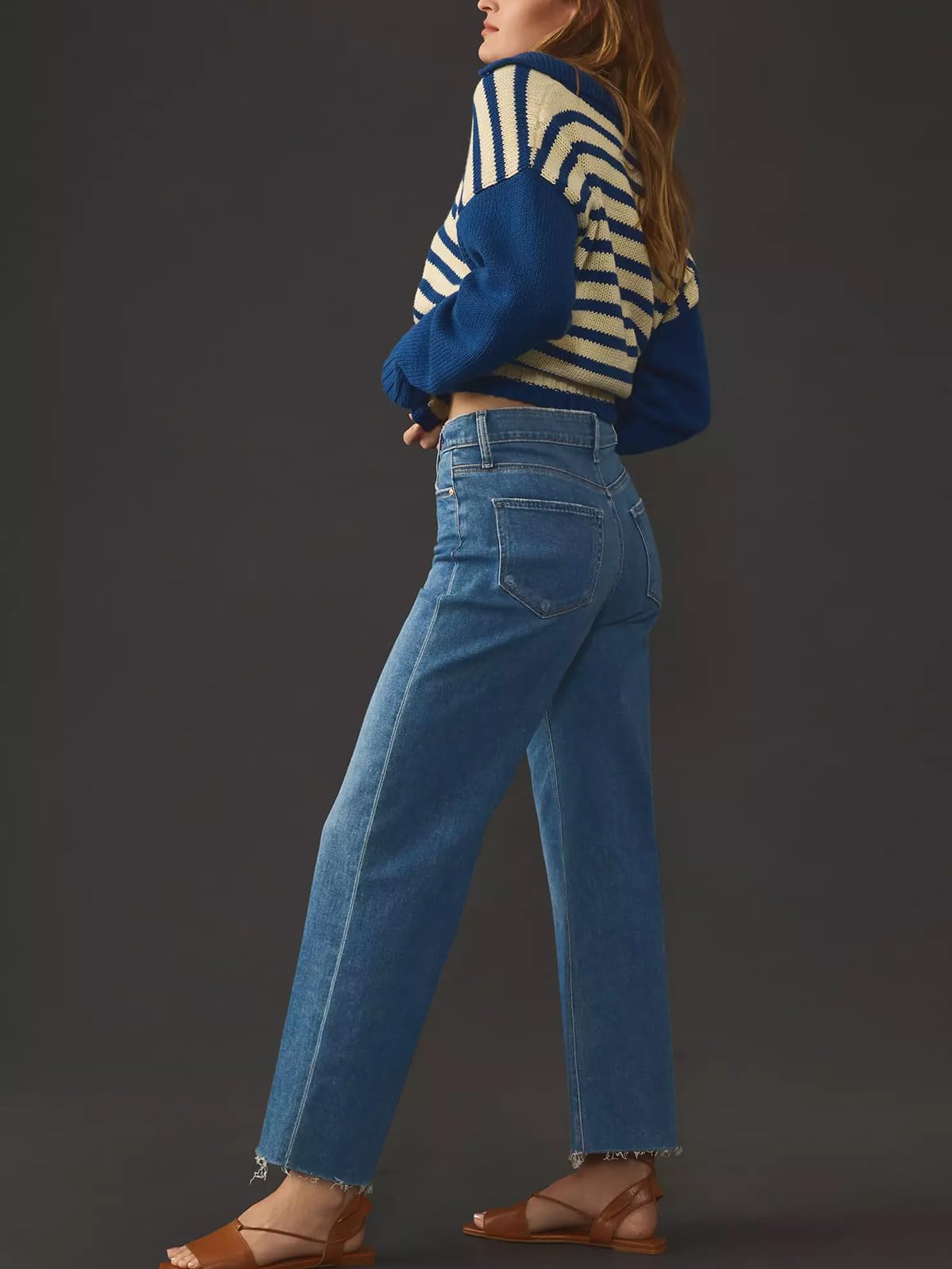 KUNMI Jeans for Women Wide Leg Baggy High Waist Boyfriends Straight Leg Stretchy Denim Pants Trendy Fall 2025