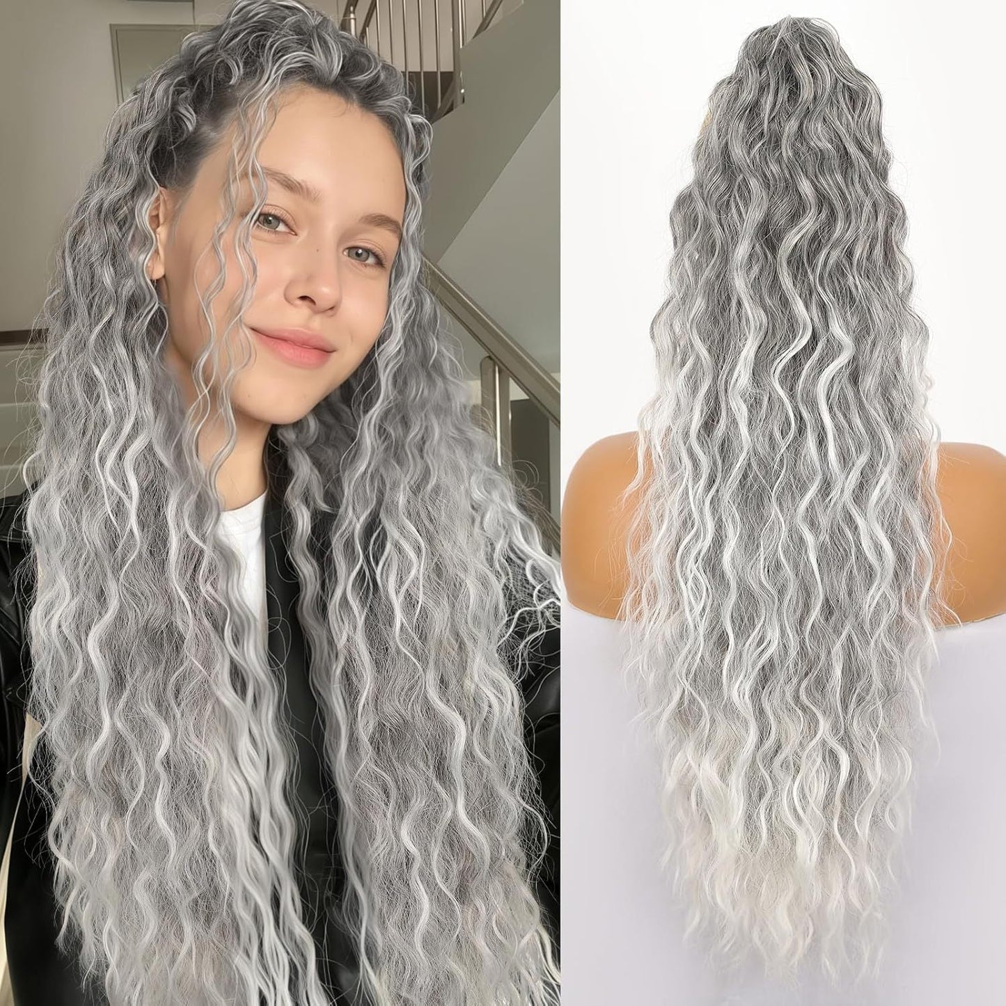 Women's ponytail long curly hair bundle