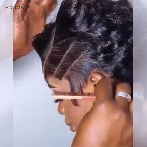 2025 Summer Super Short Pixie Cut Curly Glueless Wig