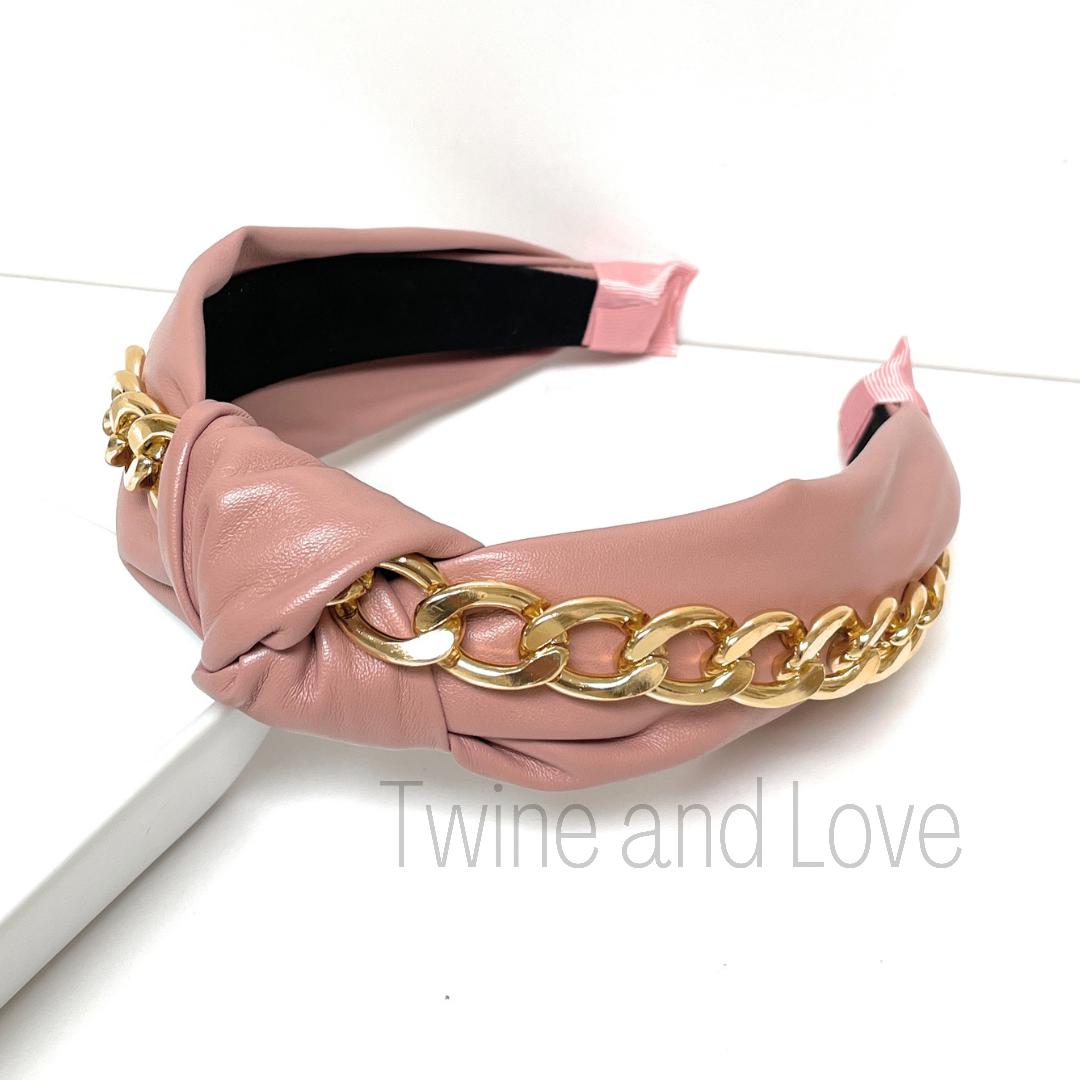 Chain Faux Leather Headband