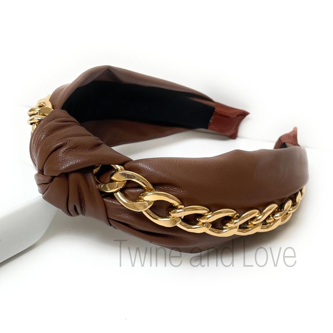 Chain Faux Leather Headband