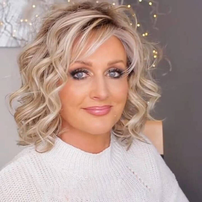 Aria New listing Natural Bob Curly Silk Top Base Hair Topper Easily blended with your own hair
