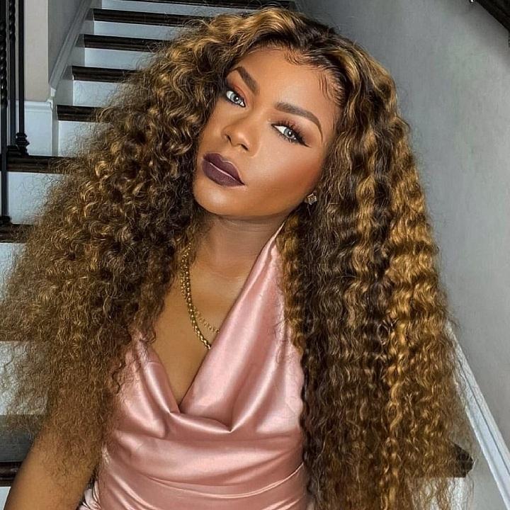 Brown Curly Fashion Long Wigs
