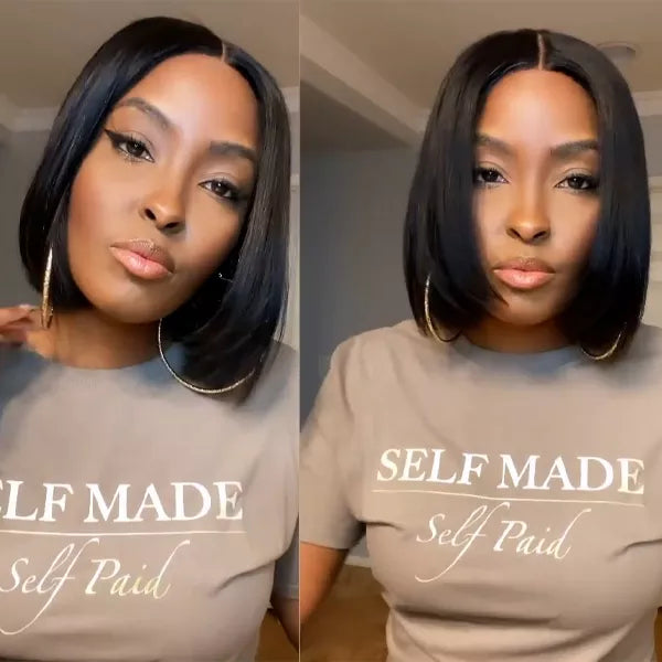Straight Middle Part / With Bangs Bob Wig | Brazilian Hair Wigs