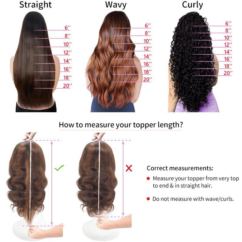 Aria New listing Natural Bob Curly Silk Top Base Hair Topper Easily blended with your own hair