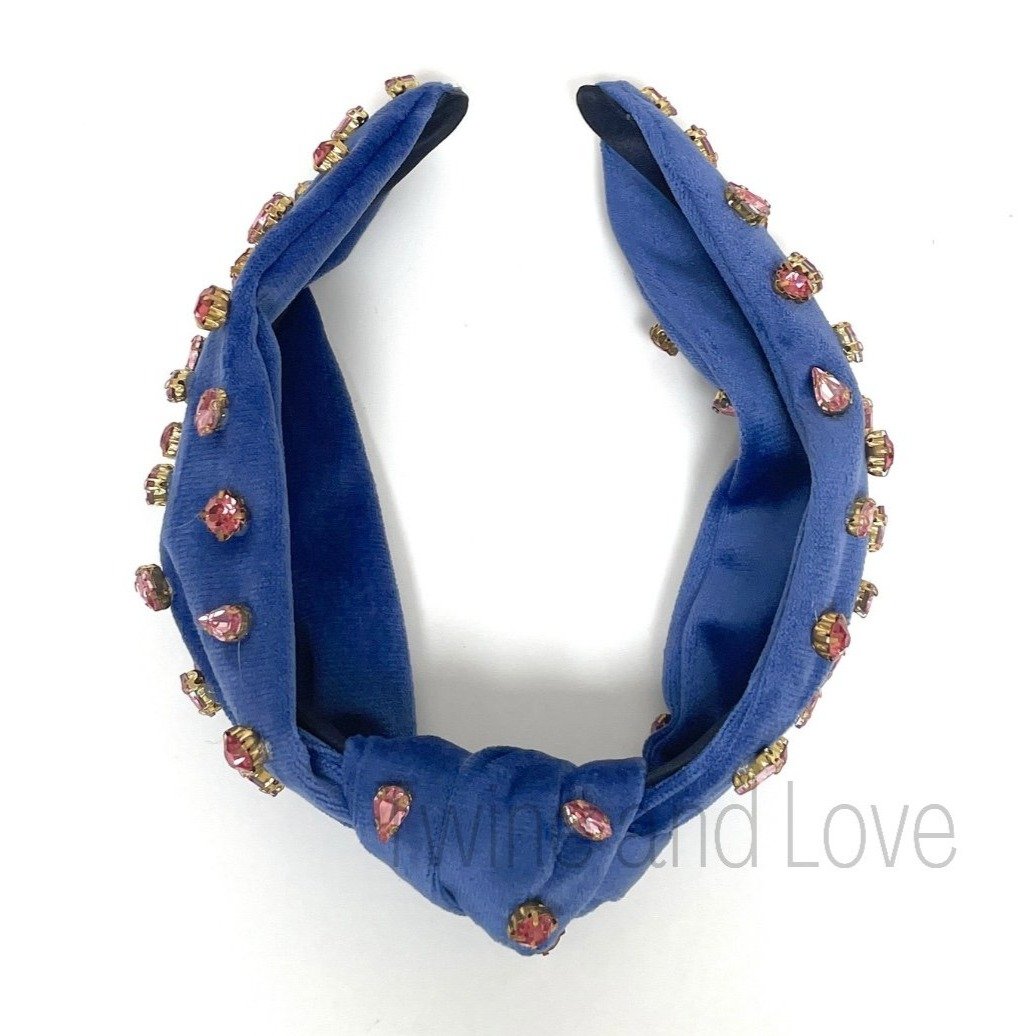 Velvet Knotted Jeweled Headband