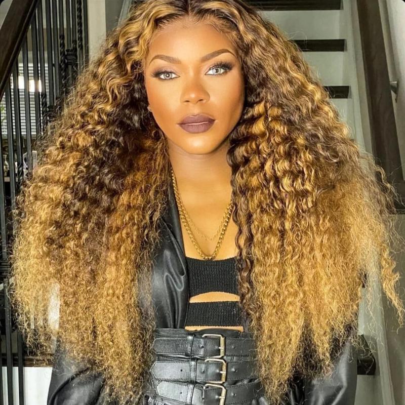 Brown Deep Curly Glueless Fashion Wigs