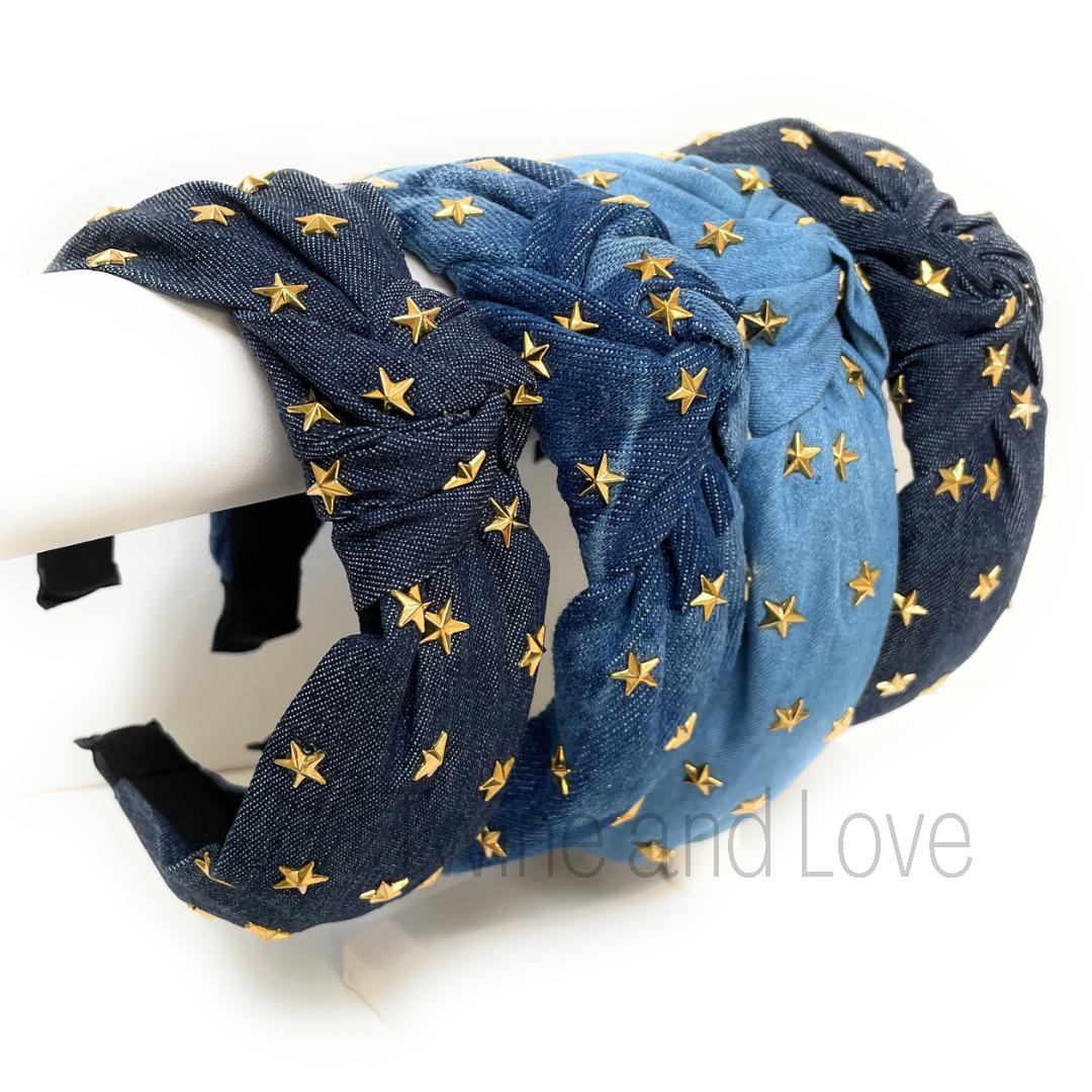 Stars Denim Knot Headband (more colors)