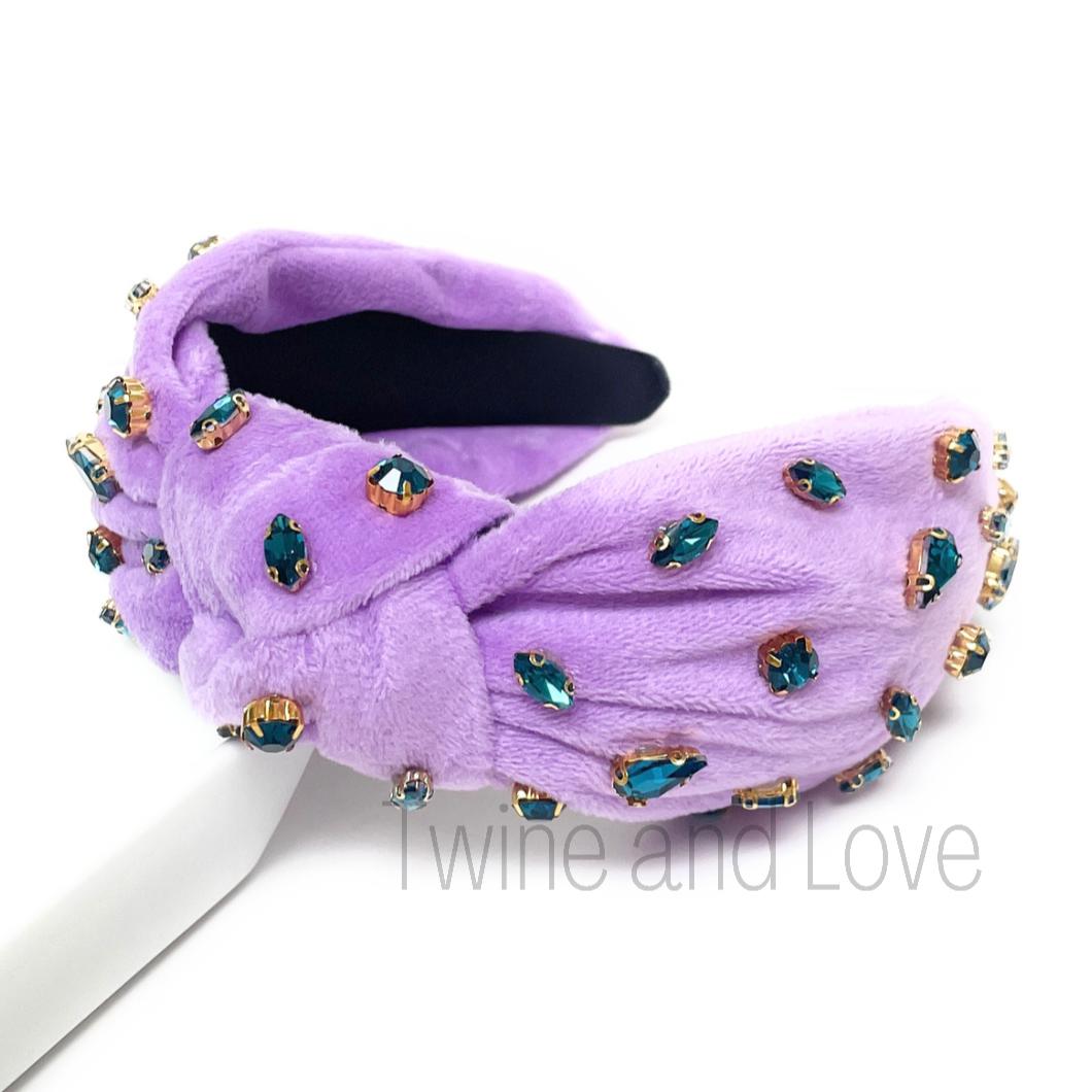 Velvet Knotted Jeweled Headband
