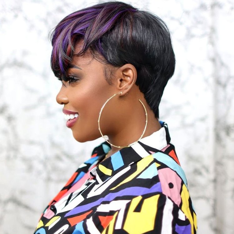 2023 Hot New Fashion Colorful Wgs With Bands Natural Pixie Cut Wig