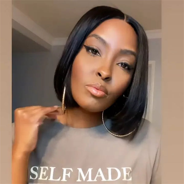 Straight Middle Part / With Bangs Bob Wig | Brazilian Hair Wigs