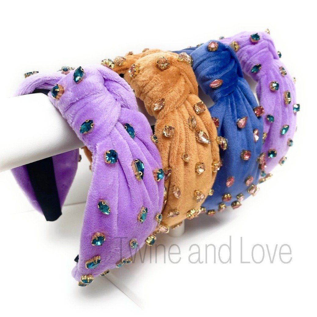 Velvet Knotted Jeweled Headband