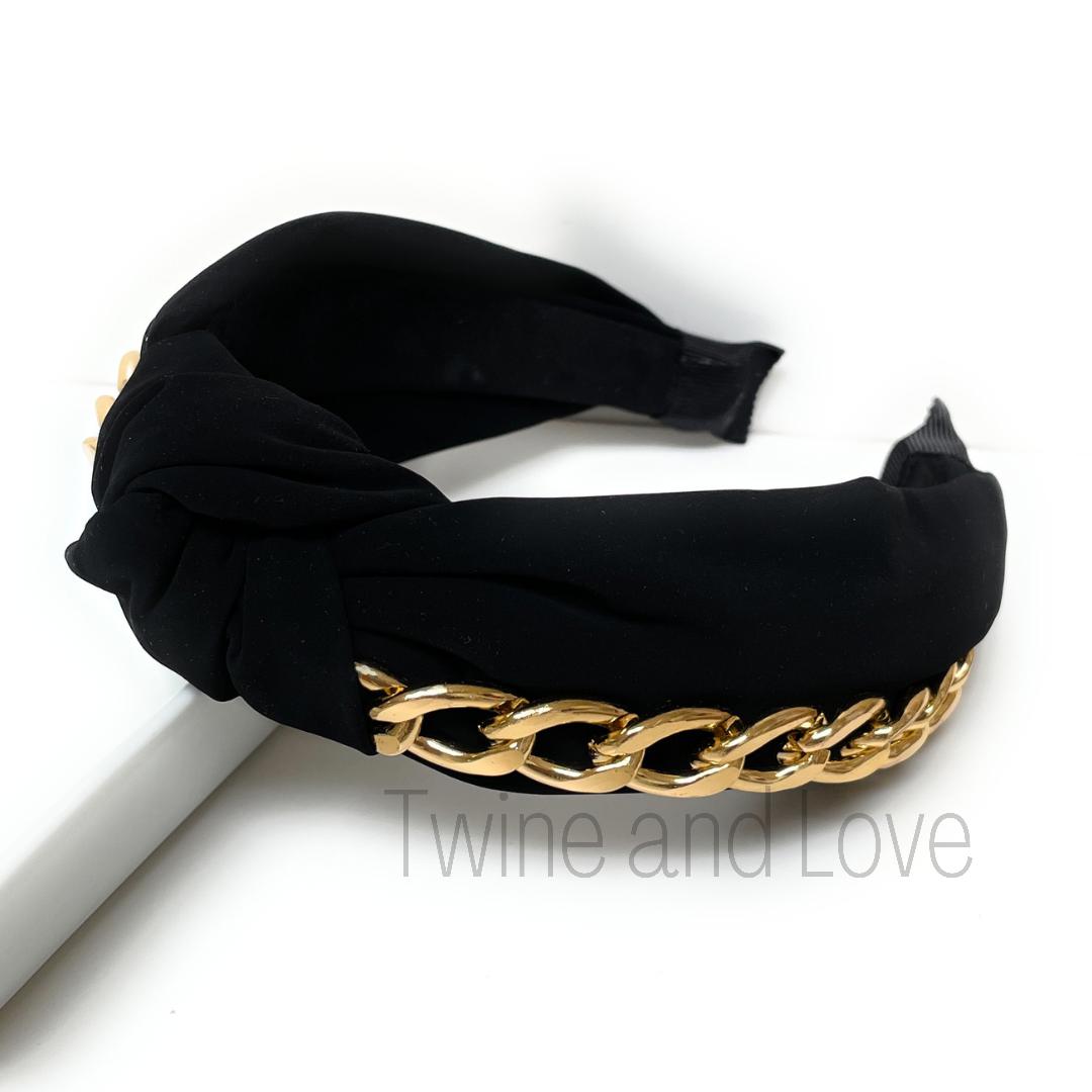 Chain Faux Leather Headband