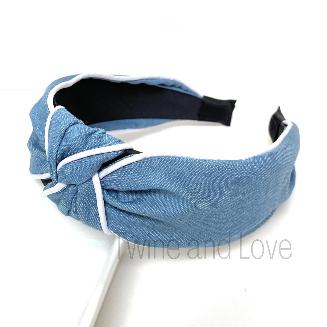 Leila Denim Top Knotted Headband