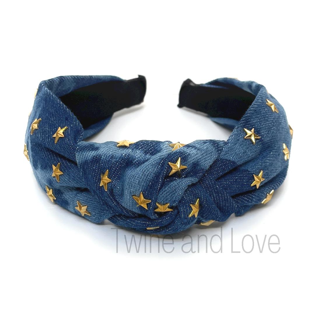 Stars Denim Knot Headband (more colors)