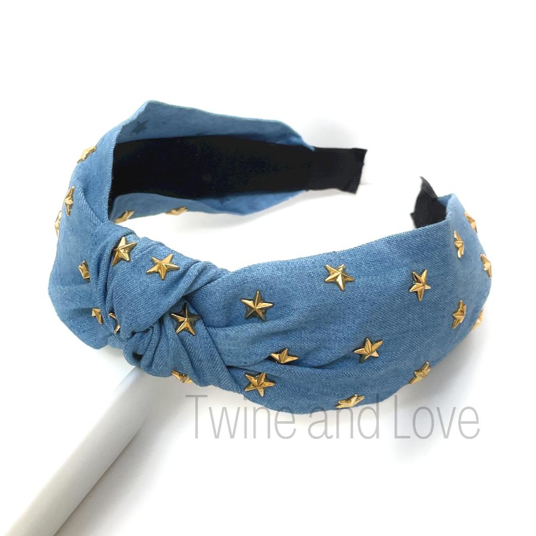 Stars Denim Knot Headband (more colors)