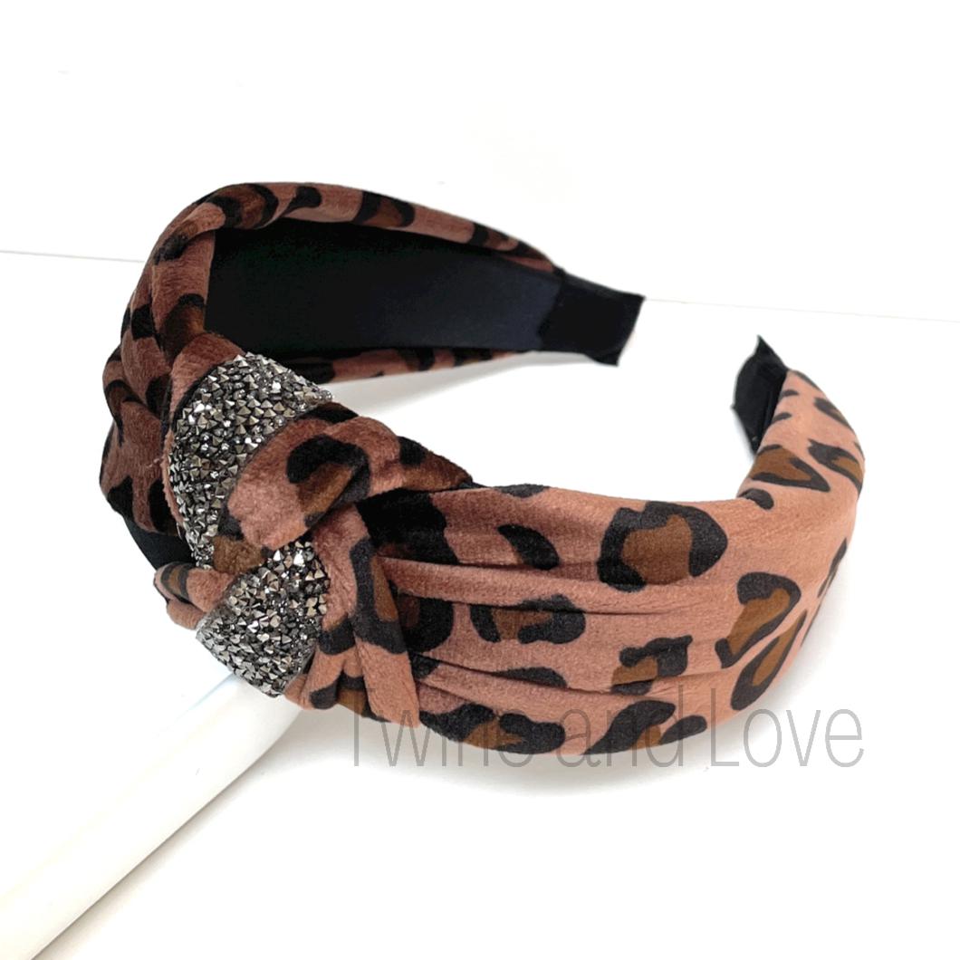 Leopard Velvet Knot Headband