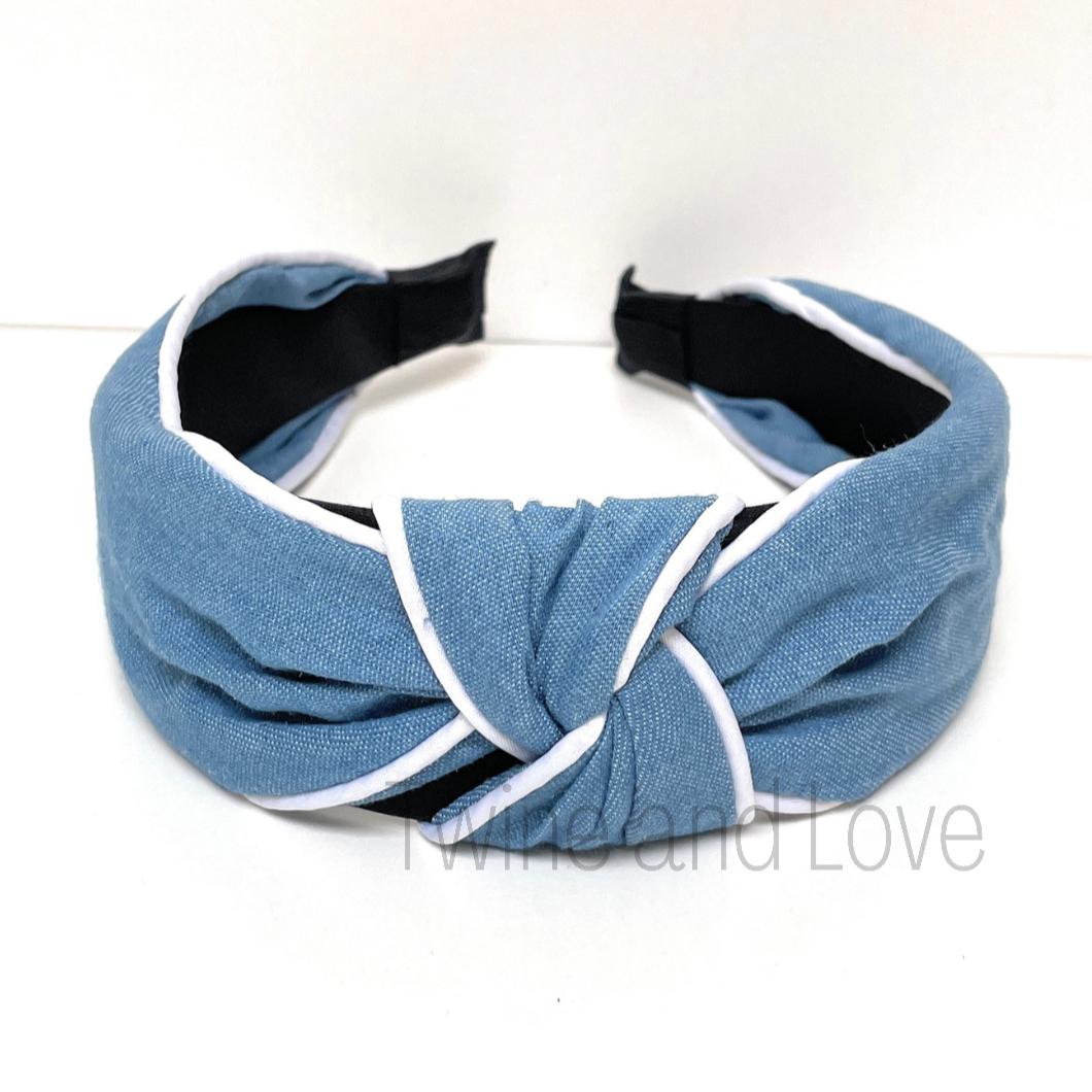 Leila Denim Top Knotted Headband