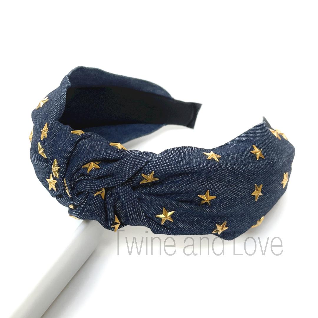 Stars Denim Knot Headband (more colors)