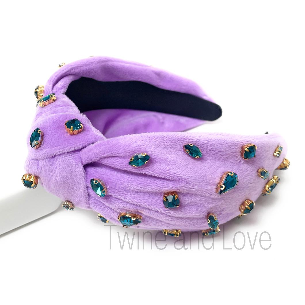 Velvet Knotted Jeweled Headband