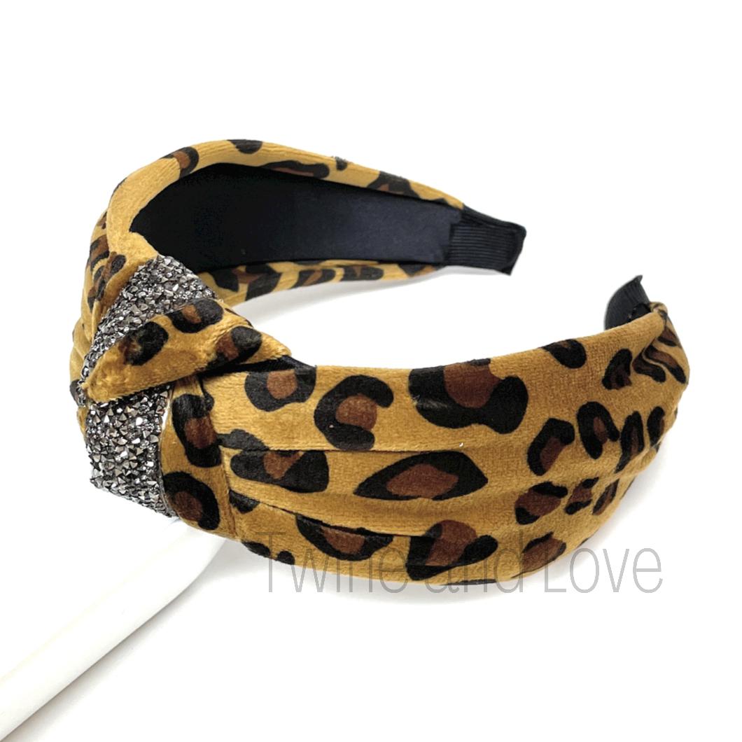 Leopard Velvet Knot Headband