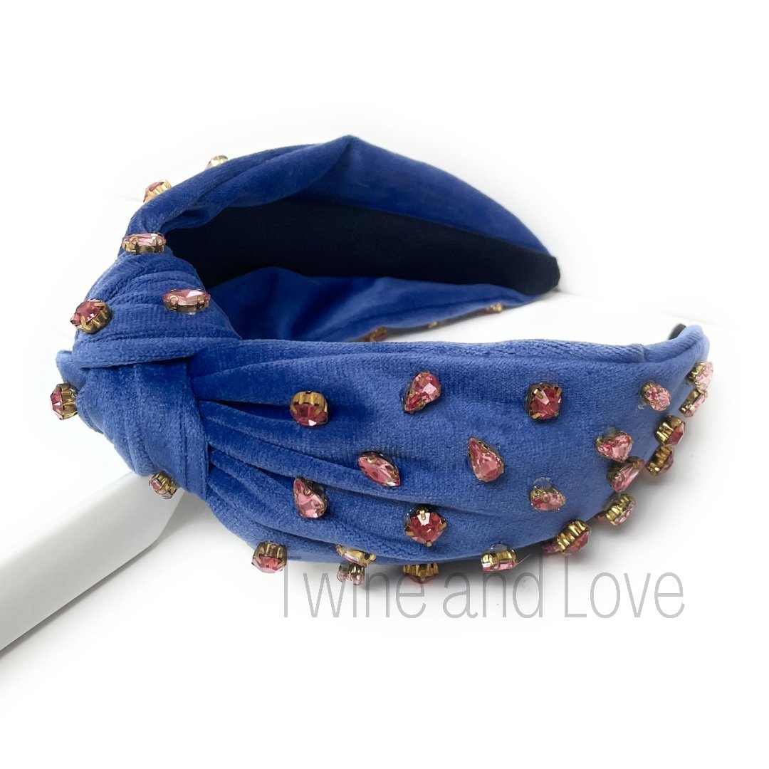 Velvet Knotted Jeweled Headband