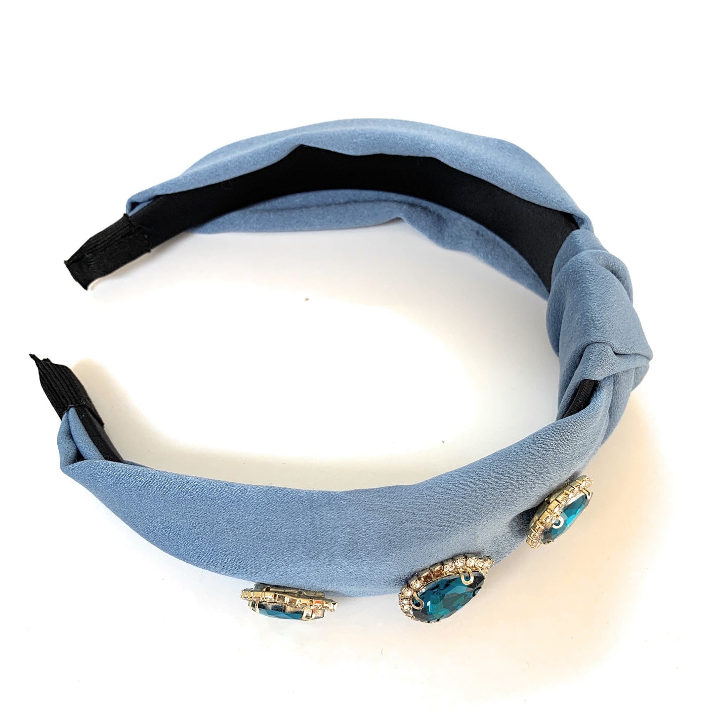 Knot Jeweled Headband (Blue)