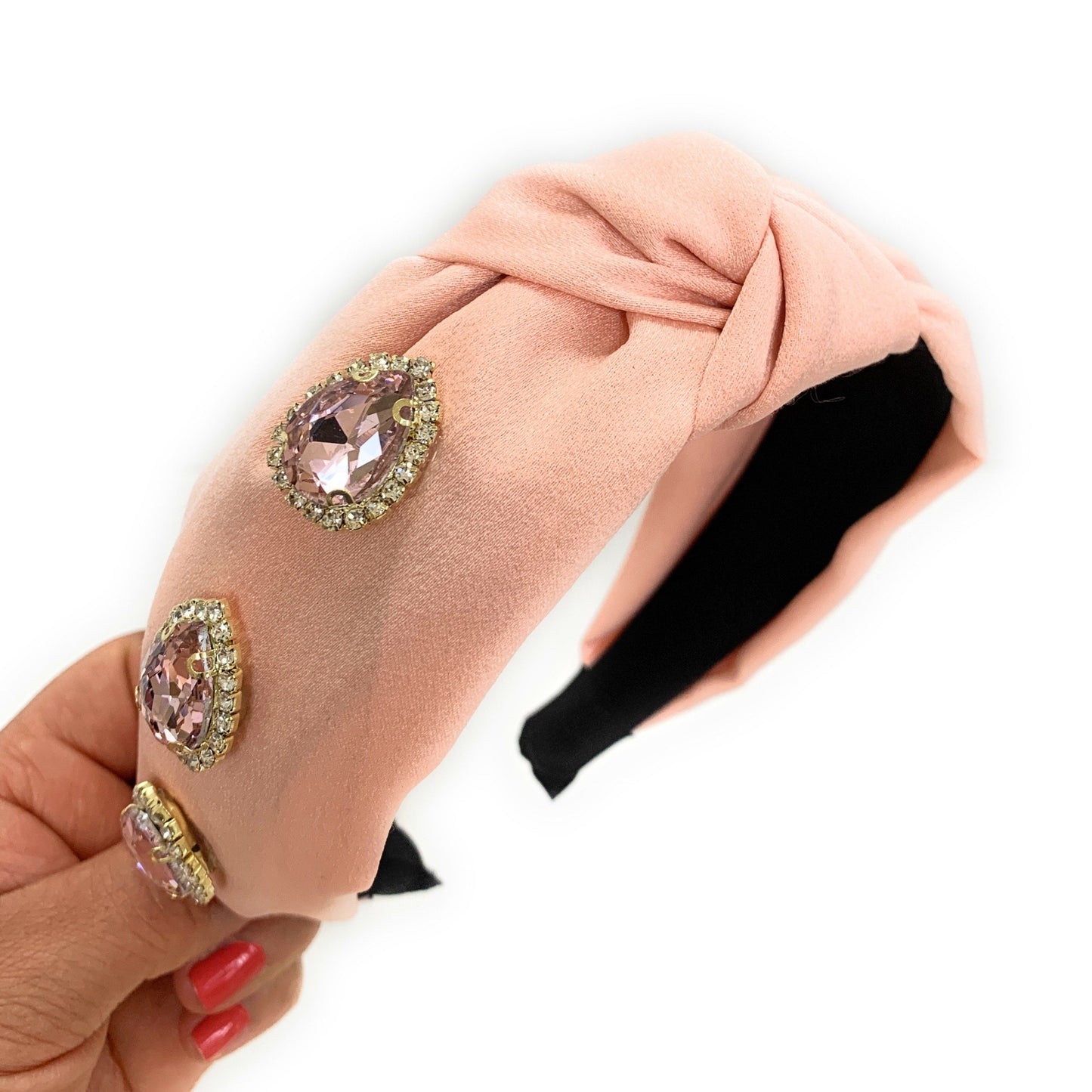 Knot Jeweled Headband (Blue)