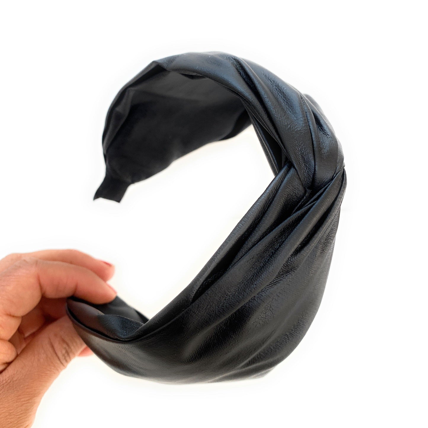 Faux Leather Twist Headband