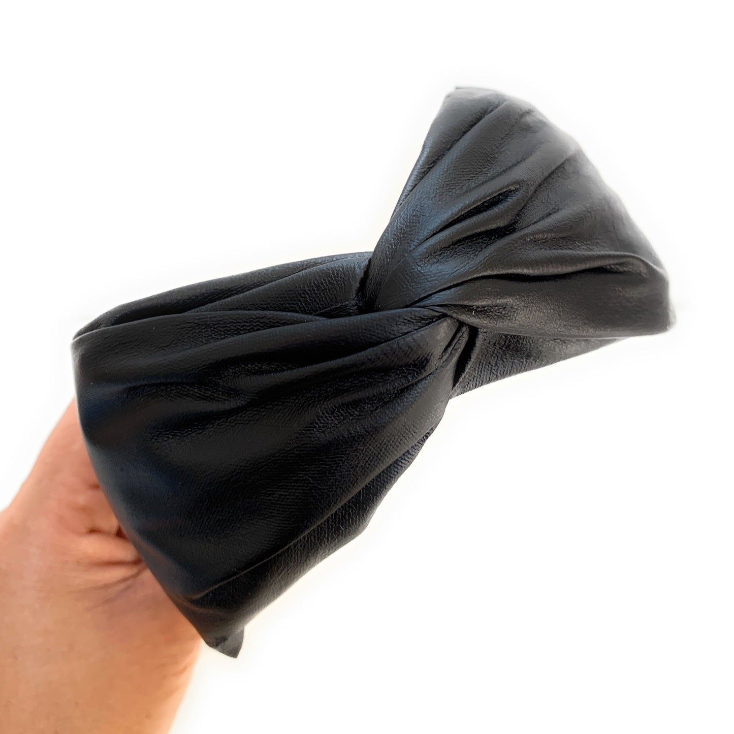 Faux Leather Twist Headband