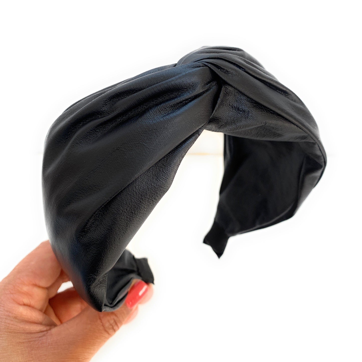 Faux Leather Twist Headband