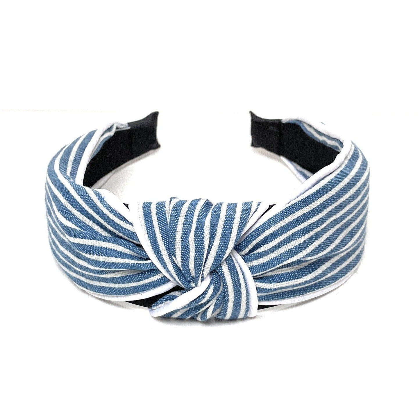 Striped Denim Top Knotted Headband