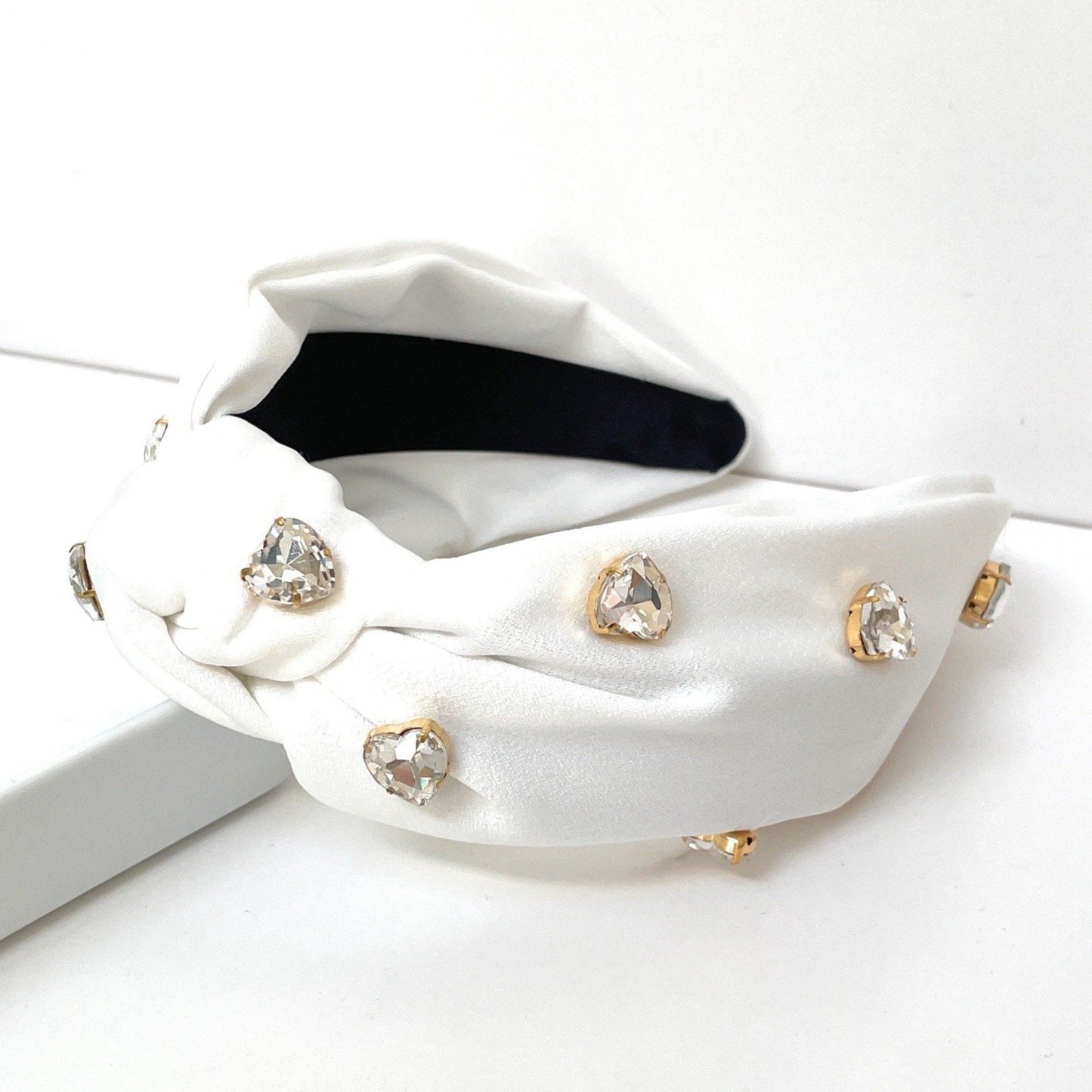 White Satin Knot Headband