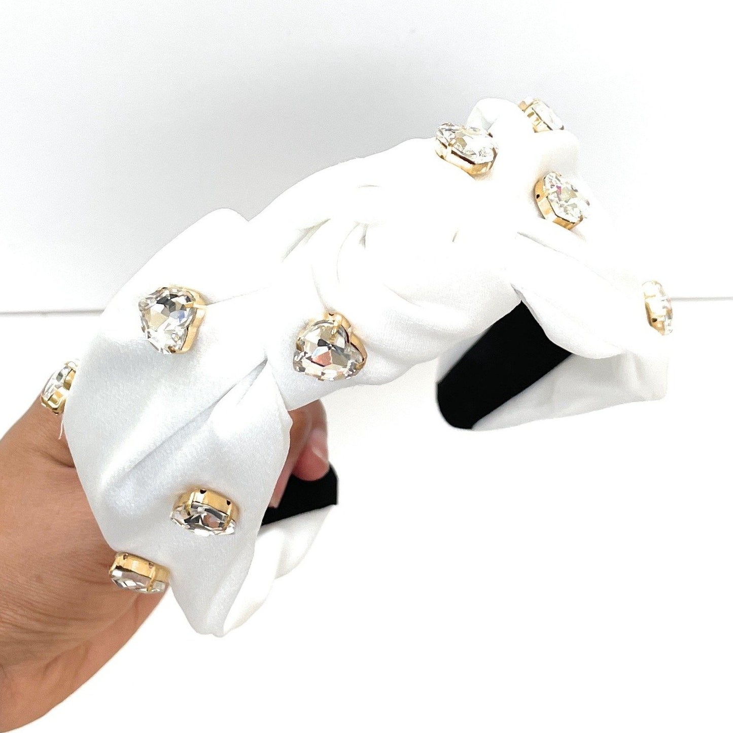 White Satin Knot Headband