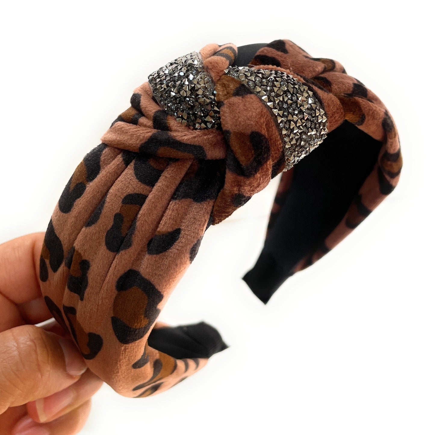Leopard Velvet Knot Headband