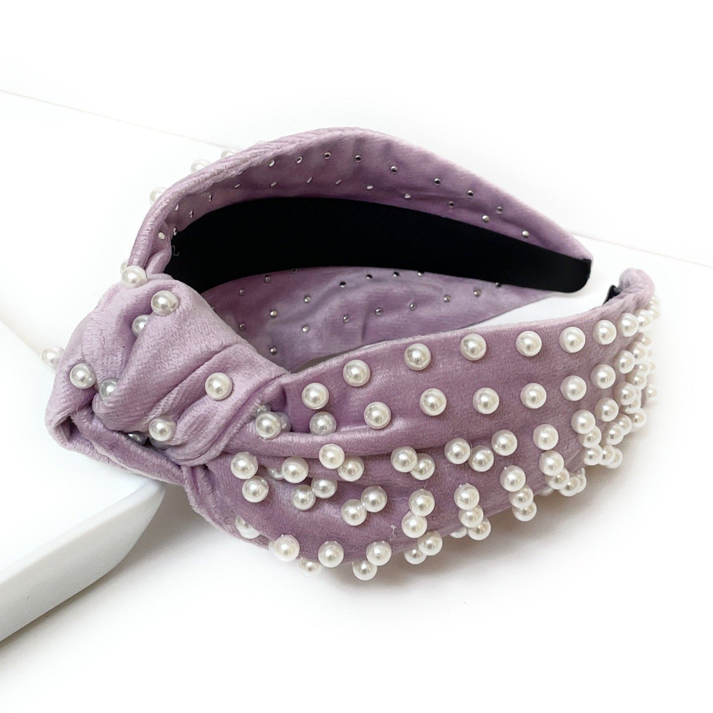 Velour Pearl Knot Headband