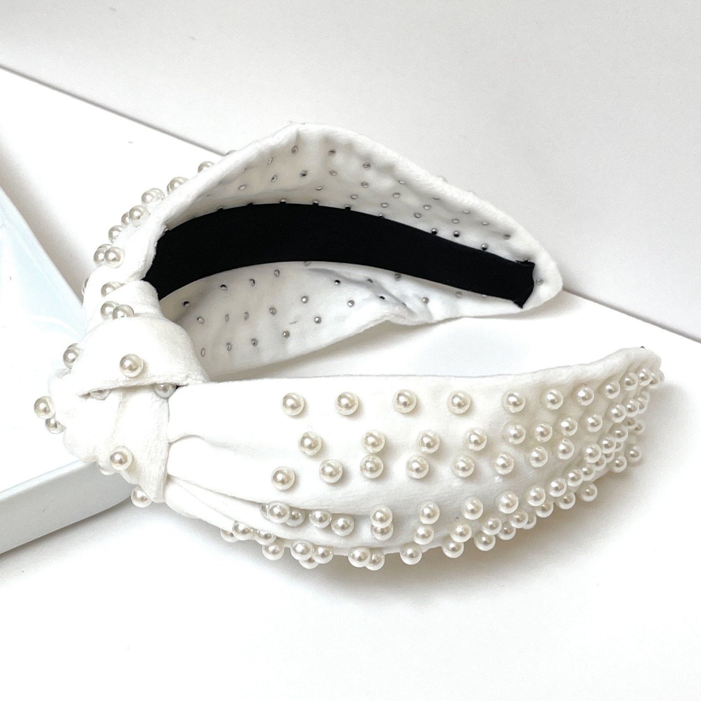 Velour Pearl Knot Headband