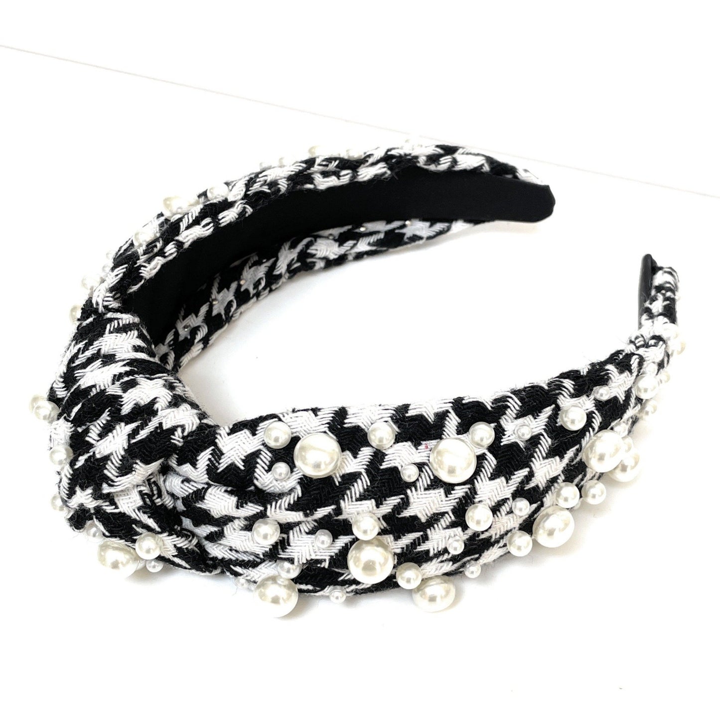 Houndstooth Pearl Knot Headband