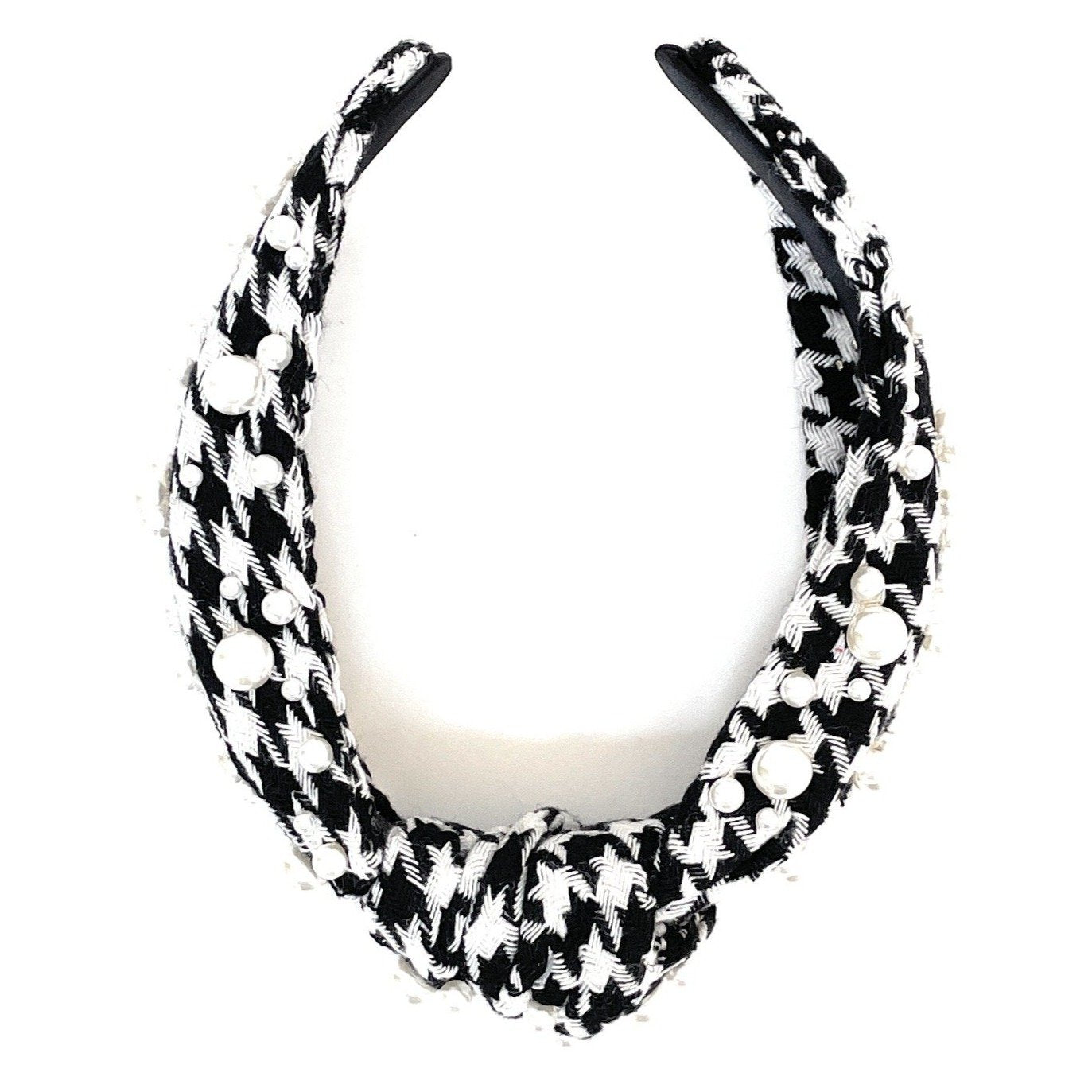 Houndstooth Pearl Knot Headband