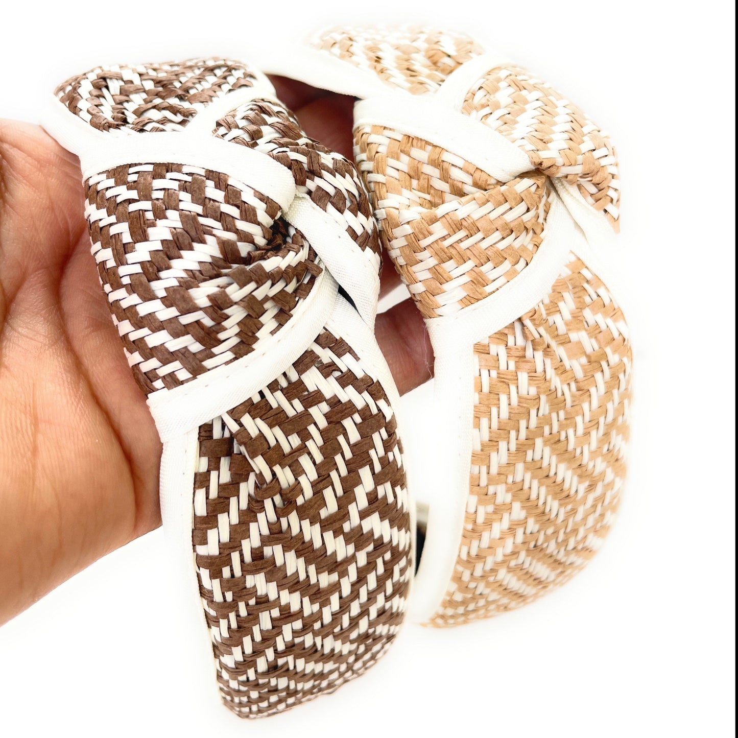 Top Knot Raffia Woven Headband