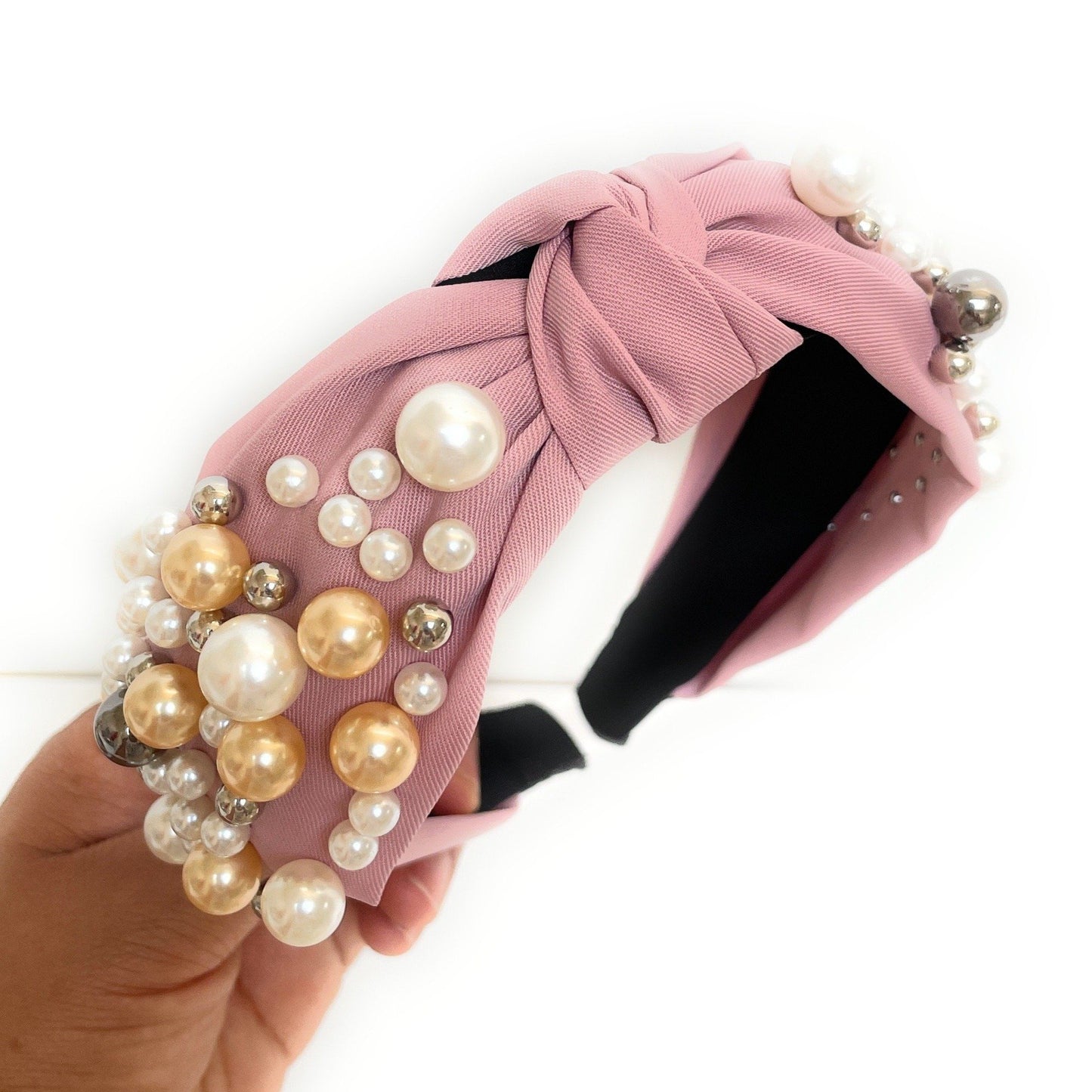 Pearl Cluster Knot Headband (more Colors)