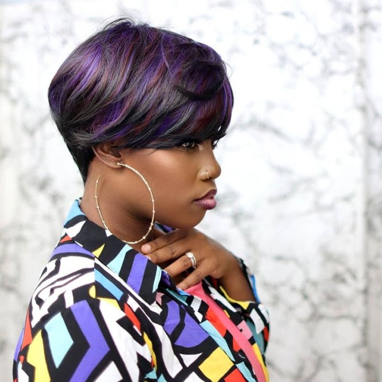 2023 Hot New Fashion Colorful Wgs With Bands Natural Pixie Cut Wig