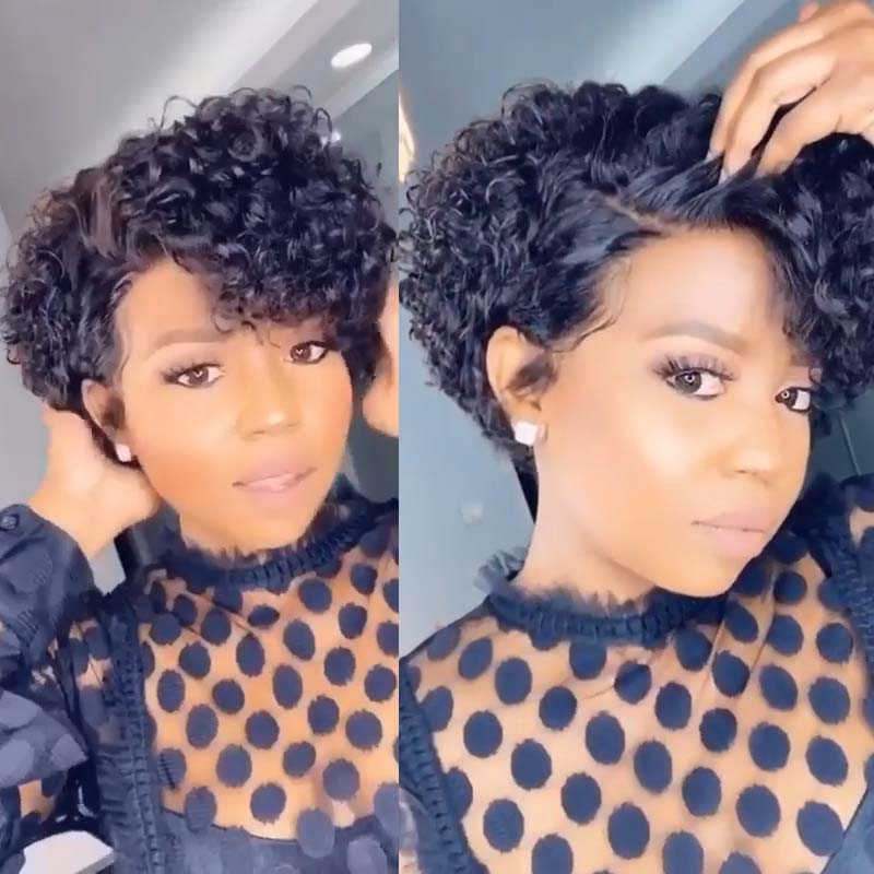 Angel | Glueless 13*5.5 Ear-to-Ear Frontal Lace Wig Short Curly Pixie Cut