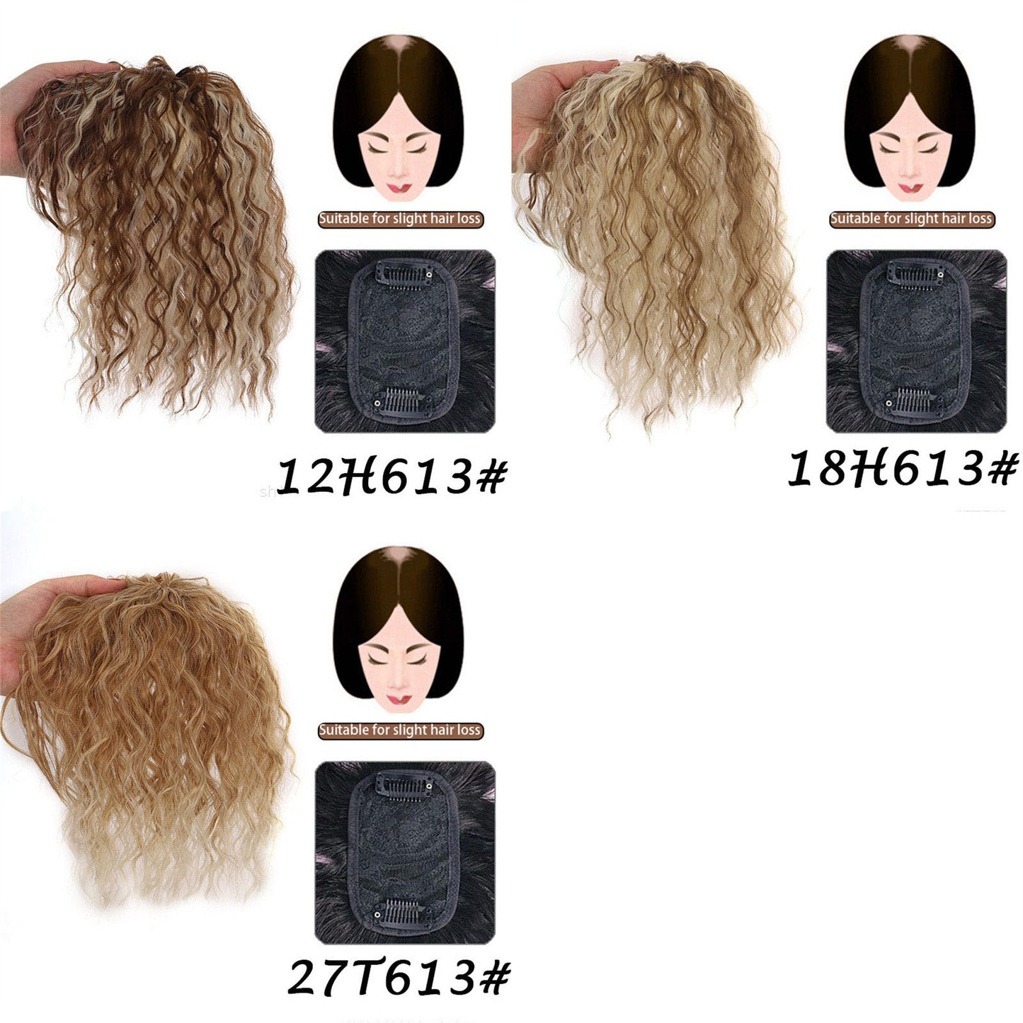 14'' Curly 3D Hair Extension With Bangs, Extensions Clip on Fringe Bangs, Human Hair Clip in Hair Bangs, Topper Real Hair Air Bangs, Gifts