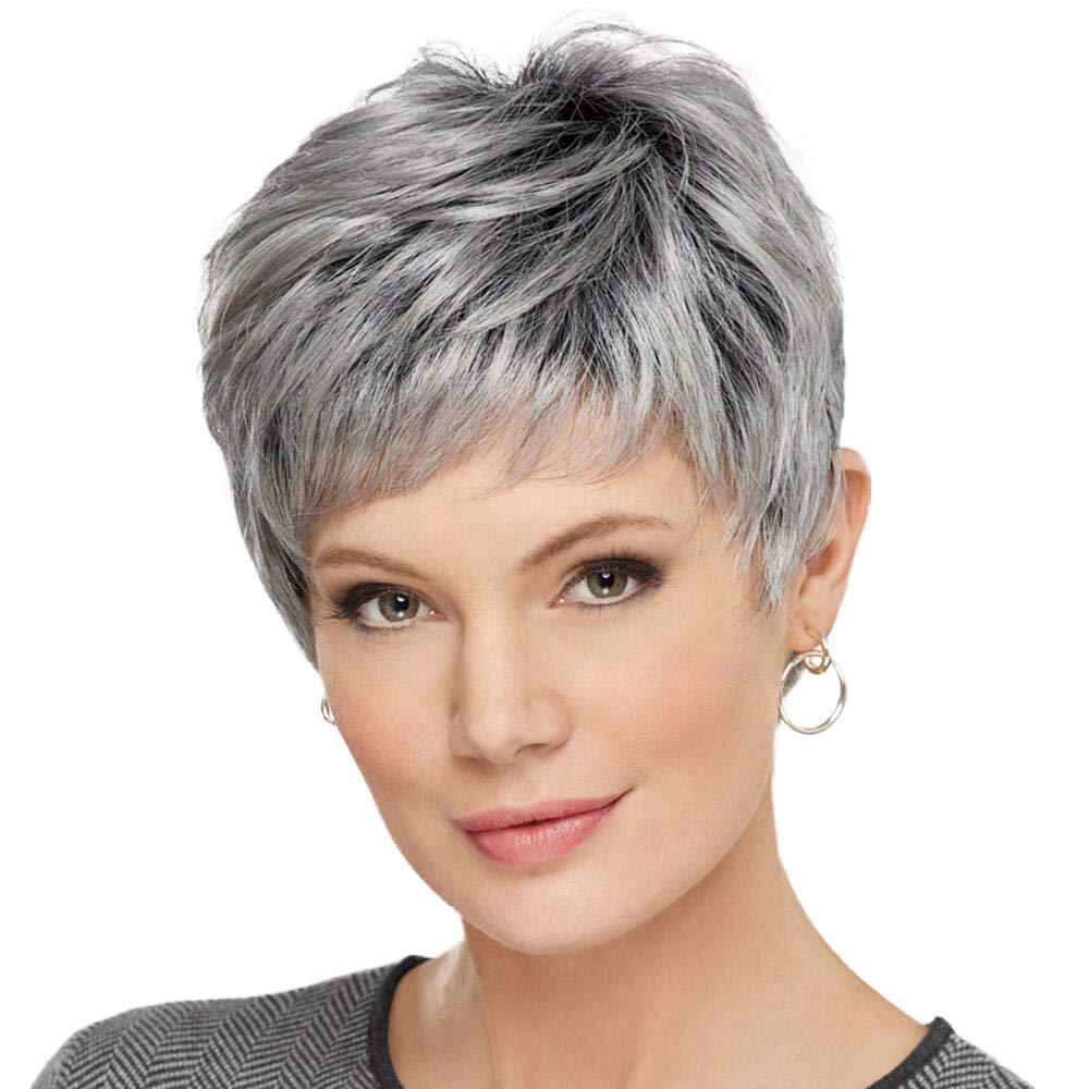 Short Pixie Cut Wig Brazilian Virgin Human Hair Black And Highlight Colorful Wig With Bangs Full Machine Ready To Go Glueless Wig dealsforyourdays